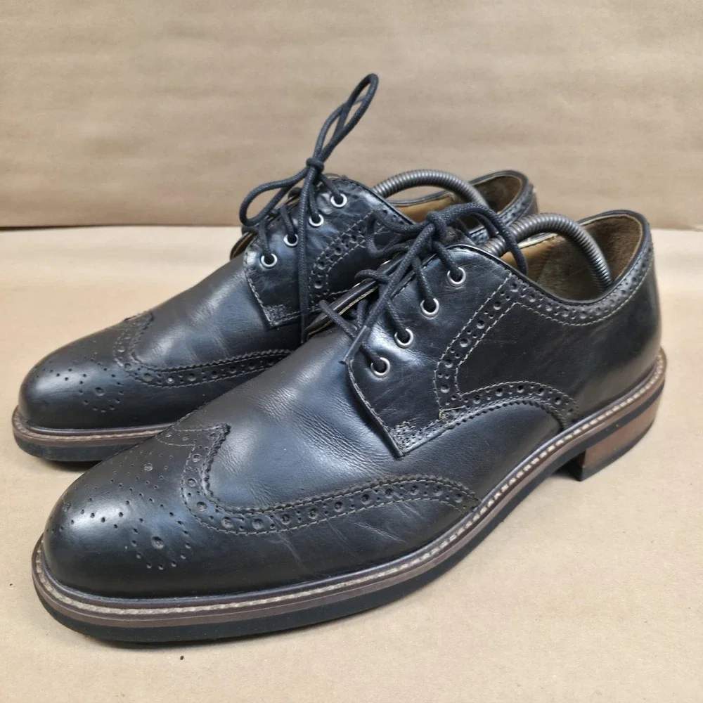JOHNSTON&MURPHY (Sz 9.5 M) Black 202827 CAMBRIDGE MENS SHOES LEATHER LACE UP